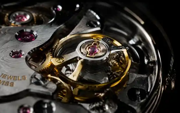 Original close-up of the precision watch movement from the supplied project