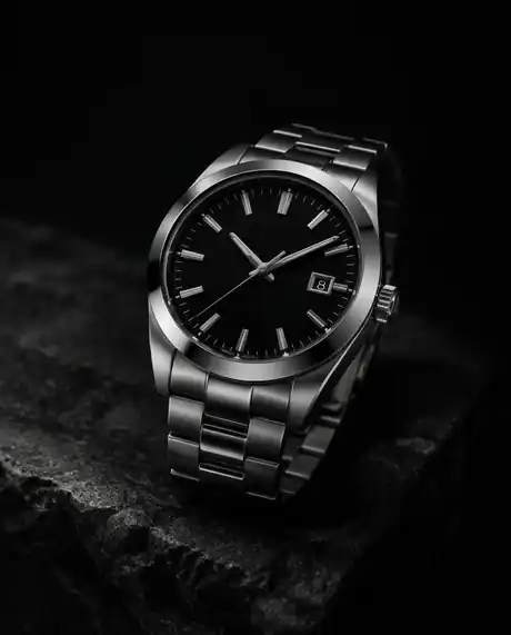 Original silver steel watch photo from the supplied project